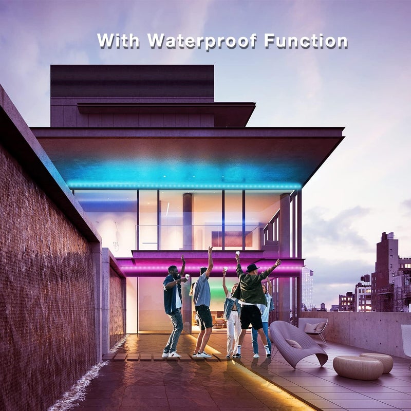 DAYBETTER Outdoor Led Strip Lights Waterproof, Smart Led Light Strips with Remote and App Control, 5050 RGB Color Changing Led Lights for Bedroom, Roof Eaves, Room Decor, 65.6 ft(4 Rolls of 16.4ft) - Image 3